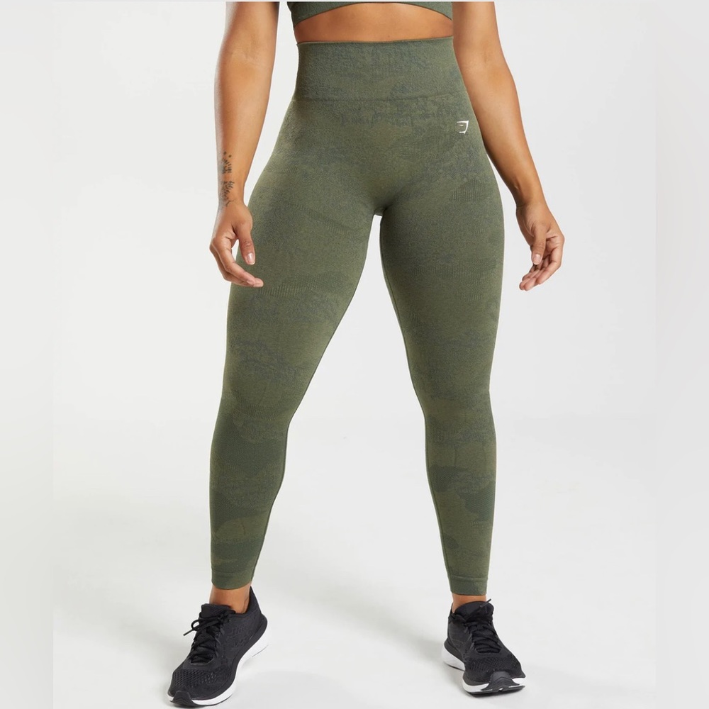 Gymshark Camo Seamless Green XS NWOT